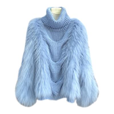 China Fox Fur Sweater Jacket Ladies Jackets Fur Sweater Winter Clothes For Women Real Fox Fur Sweater Fox Fur Coat for sale