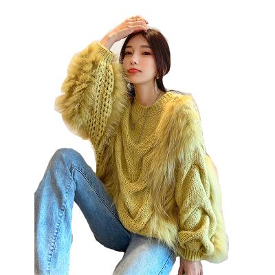 China Wholesale Luxury Fox Fur Sweater Jacket Winter Fox Fur Sweater Jacket Women Canadian Fox Fur Coat For Ladies for sale