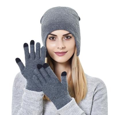 China COMMON unisex winter hats and gloves a set of hat and mittens for women and men for sale