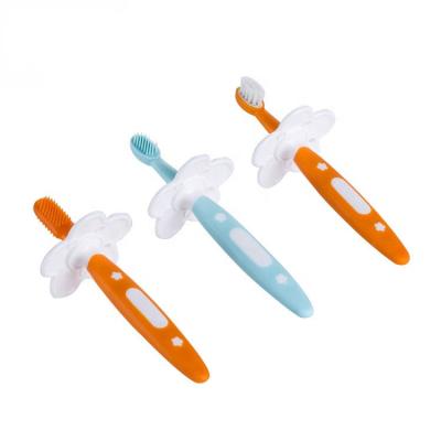 China Infant Size Quality Silicone Baby Battery Operated Cheap Soft Training Toothbrush With Silicone Bristle for sale