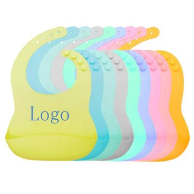 China Baby Product BPA Free Food Grade Silicone Bibs Soft Waterproof Easy Clean Silicone Baby Bib for sale