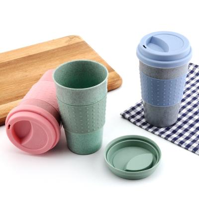 China New Design Wheat Household Zogifts Fiber Coffee Cup Sustainable Reusable Bamboo Fiber Cup And Sport Bottle for sale