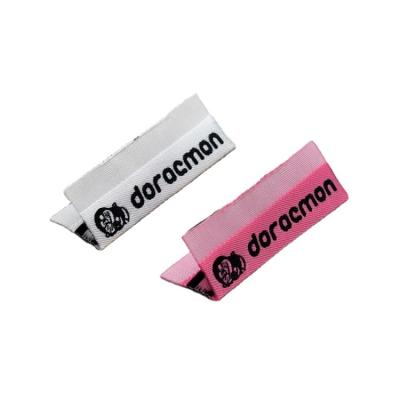 China Sustainable Wholesale High Density Clothes Woven Labels Customized Logo Garment Fabric Labels Private for sale