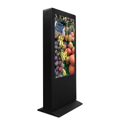 China 4k Outdoor Thin Bezel Ip65 Aluminum Waterproof Floor Standing Digital Signage Kiosk Outdoor Lcd Display for sale