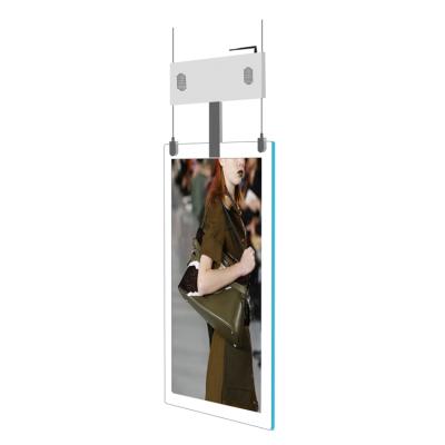 China Indoor 43 49 Inch Advertising Hanging LCD Display Digital Signage Double Sided LCD Screen for sale