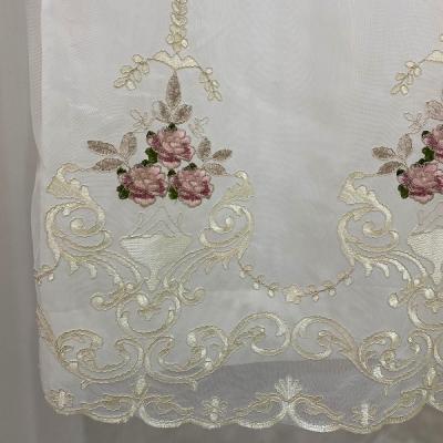 China Newest Blackout 100% Polyester Two Layers Embroidery Sheer Grommet Curtain For Living Room for sale