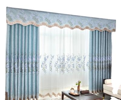 China Blackout Luxury Chenille Embroidery Turkish Curtains Drapes For Living Room for sale