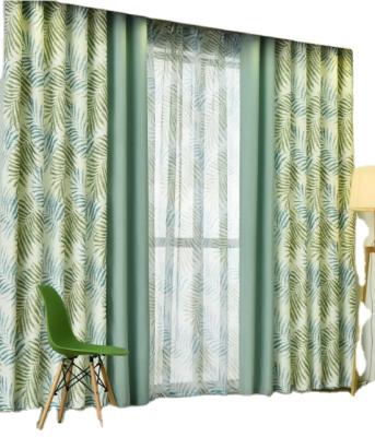 China Factory direct stock anti-static 100% polyester printed blackout curtain fabric ready for living room hotel for sale