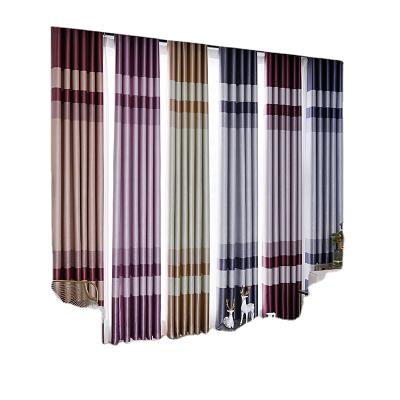 China Blackout Factory Wholesale Cheap Price Embossed Blackout Stripe Curtain For Hotel for sale