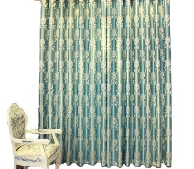 China Wholesale Blackout Polyester Floral Manual Blackout Curtain Fabric For Living Room for sale