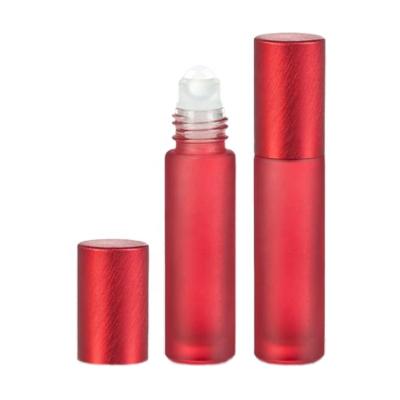 China Rainbow 10ml Cosmetic Luxe Roller Bottle With Brushed Aluminum Cap for sale