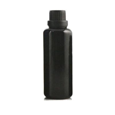 China Dark Violet Glass Black 50ml Cosmetic Dropper Bottles for sale