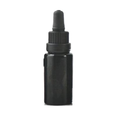 China Cosmetic 15ml Violet Black Glass Bottle With Dropper for sale