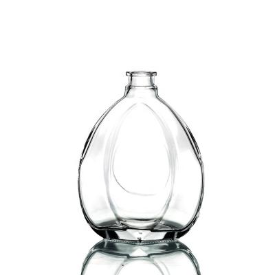 China 500ml beverage xo wine bottle/xo bottle/flat round whiskey vodka bottle thickening for sale