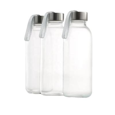 China 10oz Glass Beverage Drinking Bottles For Beverage And Juice/Glass Soft Drink Bottle/Glass Drinking Bottles With Lids for sale