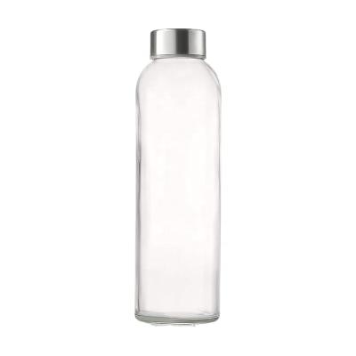 China 18oz Beverage Glass Water Bottle / Glass Water Bottle Bpa Free for sale