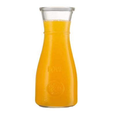 China Sustainable Glass Carafe 500ml Drink Pitcher For Hot Or Cold Water for sale