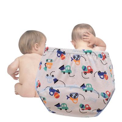 China Custom Printed Waterproof Breathable Cotton Baby Diaper Pants for sale