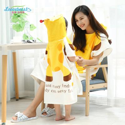 China Drop Shipping Cotton Child Safe Bathroom Printed Parenthood Hooded Towel Animal Home For Baby And Adult for sale