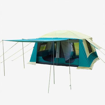 China Extended Type Factory Price 8-12 Person Large Family Camping Tents Waterproof Double Layer Cabin Outdoor Tent for sale