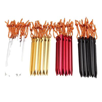 China Factory Price OUTDOOR Ground Nails 18cm Outdoor Ultralight Aluminum Alloy Tarp Tent Stake Pegs For Camping for sale