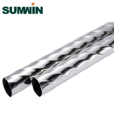 China China Factory Decoration Inox Pipe SS304 Spiral Stainless Steel Tube for sale