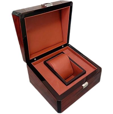 China Watch Box For Men Watch Box Piano Finish Wooden Watch Case For Men Watch Storage Box Stoving Varnish Wooden Cases for sale