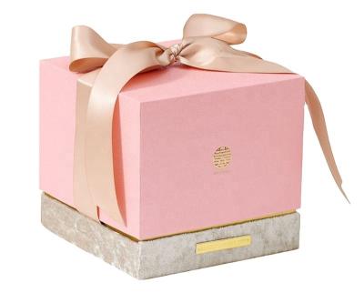 China Eco-friendly Creative Cardboard High End Gift Boxes With Ribbon For Anniversary Wedding Party for sale