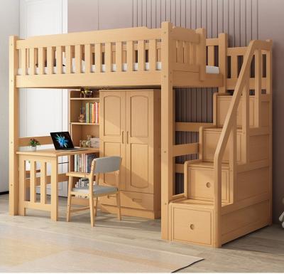 China Foldable bed under table sky and earth bed with office dormitory solid wood high bed for kids for sale