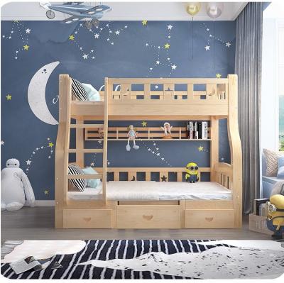 China Foldable Solid Wooden Bunk Bed Bed Kids Bed Bedroom Furniture for sale