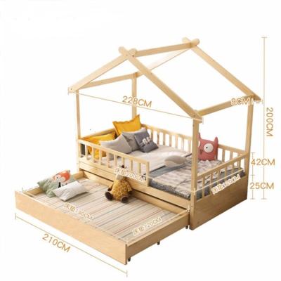 China Modern Wooden White Color Montessori Bed Double Tree Bed Kids Toddler Room Toddler Room Bed for sale