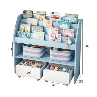 China Modern Bookshelf Modern Baby Furniture Wooden Bookshelf Kids Wooden Children's Bookcase For Children for sale