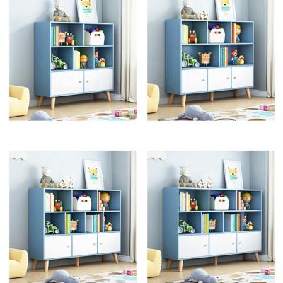 China Environmental Protection Style Modern Wooden Children's Bookcase Children's Library Furniture for sale