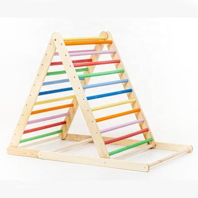 China Hot Selling Kids Equipment Activity Gym Climbing Frames Triangle Wood Climbing Frame Pikler Climbing Frames for sale