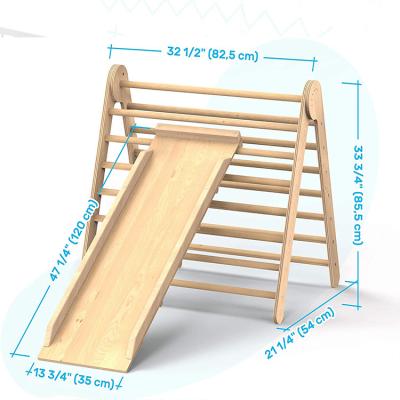 China Toddler Wooden Slide Playground Set Activity Climber Kid Play Structure Indoor Triangle for sale