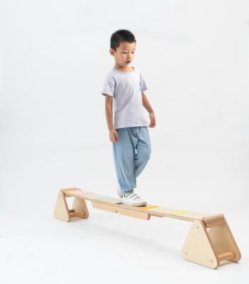 China Modern Wooden Exercise Balance Kids Curved Wooden Bent Board Sense Seesaw Balance Educational Board for sale