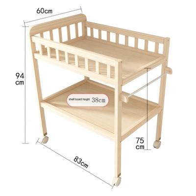 China Diaper Table Baby Care Table Multi-Function Newborn Baby Crib Modern Solid Wood Changing Changing Table for sale