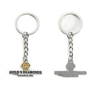 China New-fashion custom soft enamel sliver keychain personalized Logo Metal Keychains with letters for sale