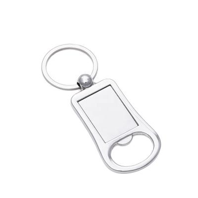 China Cheap Custom Souvenir Stainless Steel Bottle Opener Keychains Keyring With Engravable Logo for sale