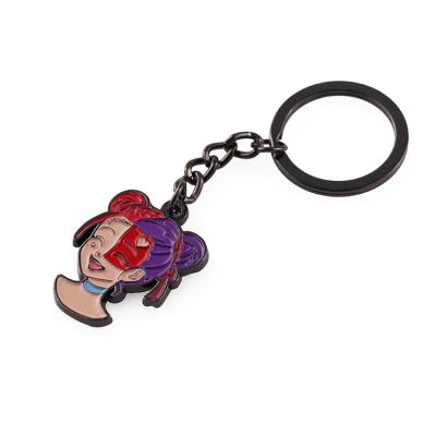 China Environmental Friendly Lovely Craft Custom Made Metal Girl Anime Key Chain Key Chain For Girls for sale