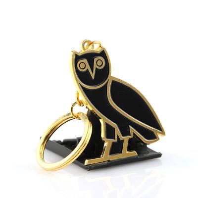 China Souvenir Personalized Animal Key Chain Metal Owl Pendant Keychain for sale