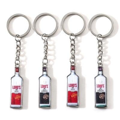 China Custom Souvenir Factory Price Bottle Shaped Epoxy Key Rings Key Holder for sale