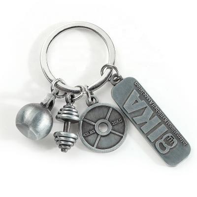 China Gym Dumbbell Kettlebell Barbell Piece Souvenir Customized Key Chain Key Chains for sale