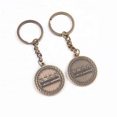 China Custom Metal Holder Metal Coin Key Chain Brass Bronze Key Chain for sale