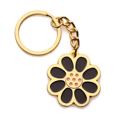 China souvenir cheap flower key chain flower/metal key chain/wholesale key chain flowers for sale