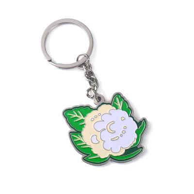 China Online Wholesale Flower Souvenir Supplier Soft Metal Key Chain Pendants Flower Cheap Key Chain for sale