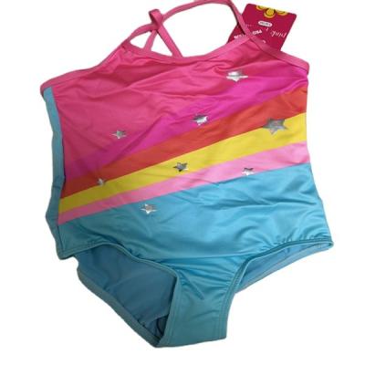 China Cheap Girl's Swimsuit Sales Promotion Quick Dry Clearance Lovely Rainbow Sling Kids Breathable Swimwear Clearance Bulk for sale