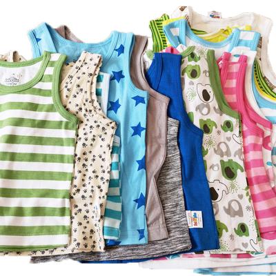 China Hot Selling Children's Clothing Boys Girl Cotton Children's Vests For Baby Boys Girls Cotton Graphic Print Sleeveless T-shirts For Kids for sale