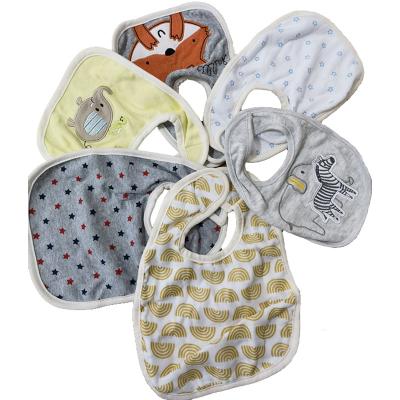 China Factory Wholesale Organic Toddler Babies Unisex Bib Cotton Antibacterial Set Waterproof Single Color Baby Bibs for sale