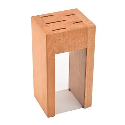 China Viable Manufacturers Selling 5 Pieces Beech Wooden Knife Block Acrylic Holder for sale